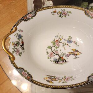 Noritake Pheasant Pattern Bowl – Handled Oval Vegetable Bowl – M-in-Wreath Japan